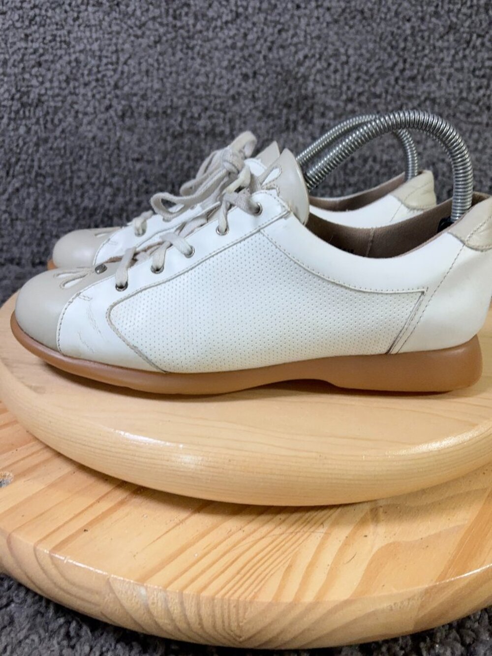 Sandbaggers Deb Golf Shoes Womens Size 7.5 White Leather Lace Up Sneakers